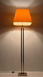 Vintage hoge messing vloerlamp 70s 80s Deknudt design, Ophalen, ., Zo goed als nieuw, Stof