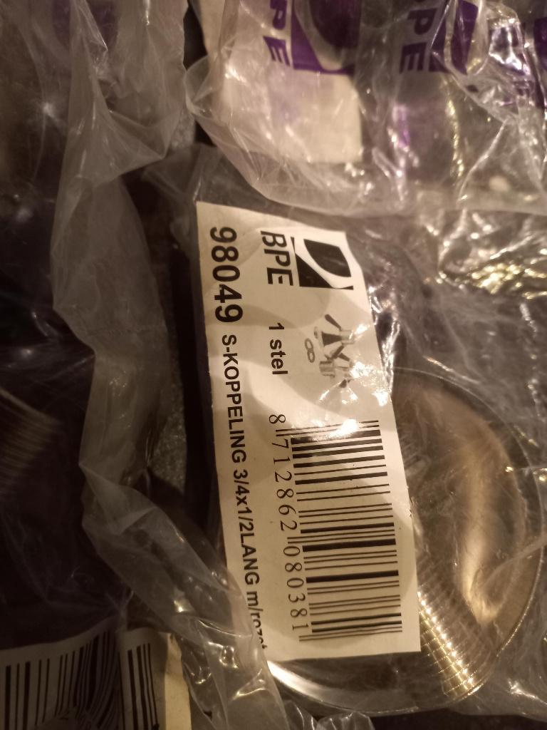 BPE S-koppeling m. rozet per paar - 98049 3/4"x1/2", Ophalen of Verzenden, Nieuw, Chroom, Overige typen