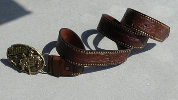 heren westernriem 138-1 in camel of koffiebruin 120x3,7 cm beschikbaar voor biedingen