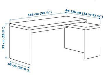 Wit Ikea bureau 