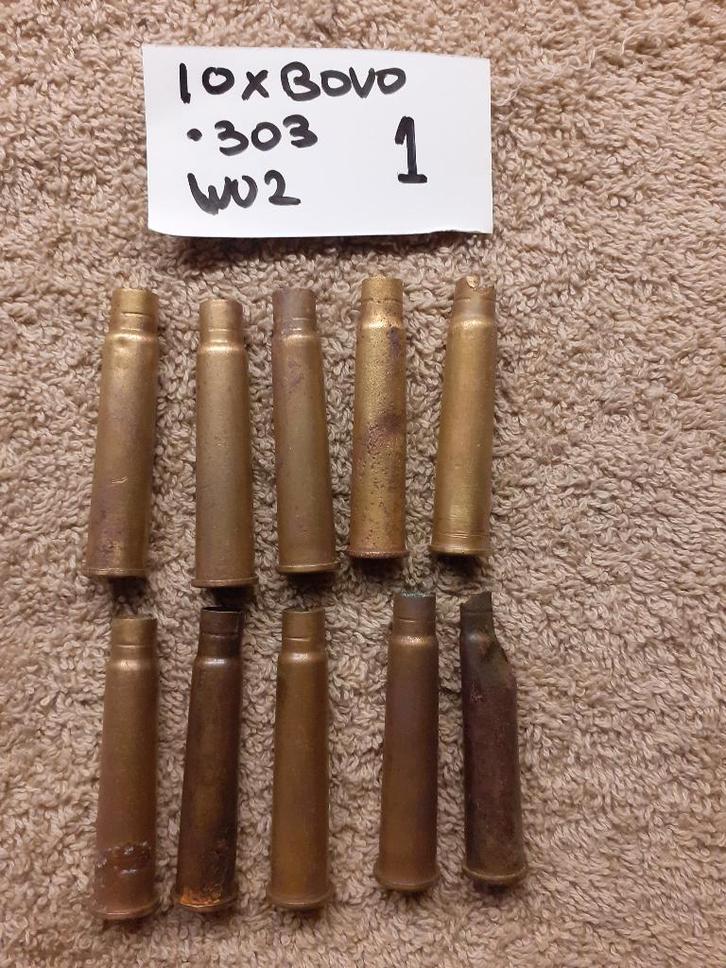 10 hulzen 303 Brits WO2 BOVO set 1 (ONKLAAR), Verzamelen, Militaria | Tweede Wereldoorlog, Landmacht, Hulzen of Bodemvondsten