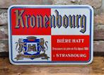 Metalen Kronenbourg bord, Ophalen of Verzenden, Zo goed als nieuw, Reclamebord, Plaat of Schild, Overige merken