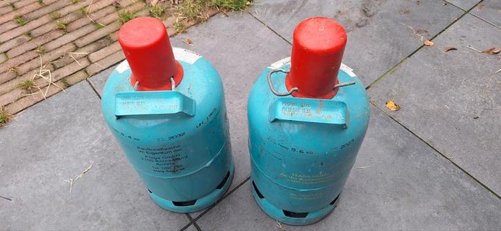 Twee lege duitse Bauhaus gasflessen – inleverbaar voor borg, Caravans en Kamperen, Kampeeraccessoires, Zo goed als nieuw, Ophalen