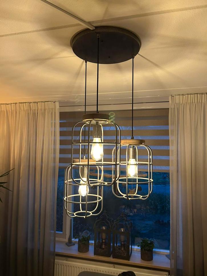 Mooie zware landelijke lamp, Huis en Inrichting, Lampen | Hanglampen, Zo goed als nieuw, Minder dan 50 cm, Metaal, Ophalen