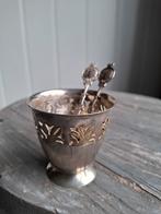 Verzilverd Lepelvaasje met Lepels - Wilhelmina & Beatrix, Ophalen of Verzenden, Zilver