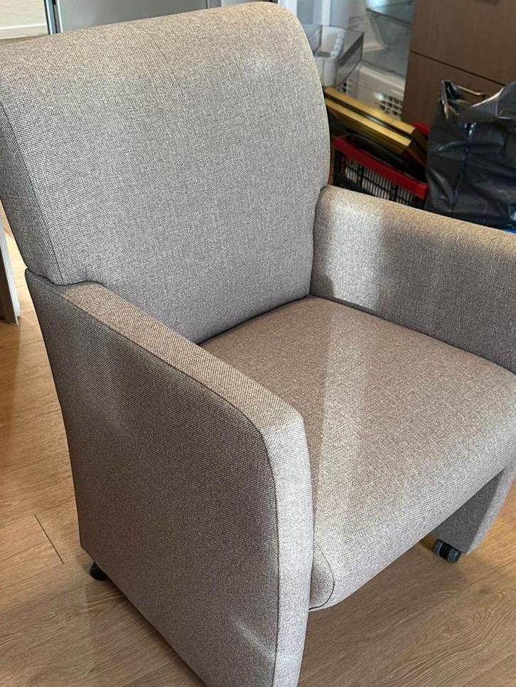 Goossens Eetkamerstoelen - Set van 2, Huis en Inrichting, Stoelen, Zo goed als nieuw, Twee, Stof, Grijs, Ophalen