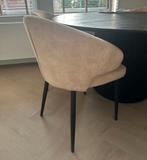 Beige velvet eetkamerstoelen, Huis en Inrichting, Stoelen, Ophalen, Zo goed als nieuw, Overige kleuren, Vier