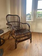 Donkerbruine rotan stoel in goede staat, Ophalen, Minder dan 75 cm, Riet of Rotan, Zo goed als nieuw