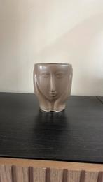 Design gezicht vaas / bloempot – taupe/bruin –, Ophalen of Verzenden, ., ., .