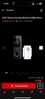 EUFY Slimme Deurbel 1080p Zwart, Huis en Inrichting, Ophalen of Verzenden, Zo goed als nieuw