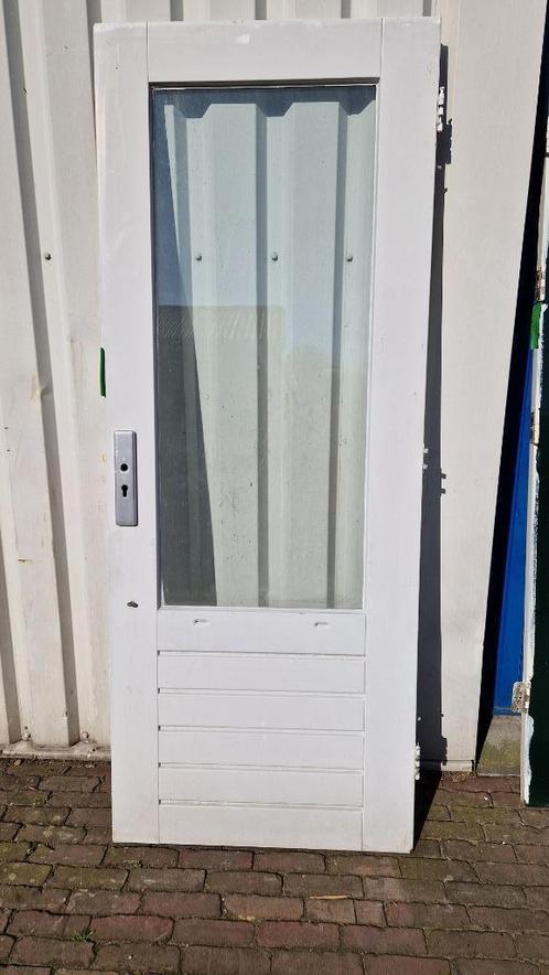 Buitendeur dubbelglas 82,5 x 211,5 ( 491 ), Doe-het-zelf en Verbouw, Deuren en Horren, Gebruikt, Buitendeur, 200 tot 215 cm, 80 tot 100 cm