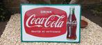 Emaille Reklamebord Bord Coca Cola Langcat Bussum, Ophalen of Verzenden, Zo goed als nieuw, Reclamebord