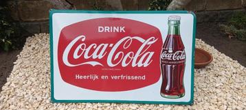 Emaille Reklamebord Bord Coca Cola Langcat Bussum beschikbaar voor biedingen