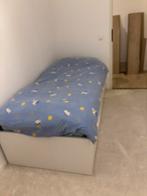 Ledikant+lattenbodem+matras, Ophalen, 90 cm, Eenpersoons, Wit
