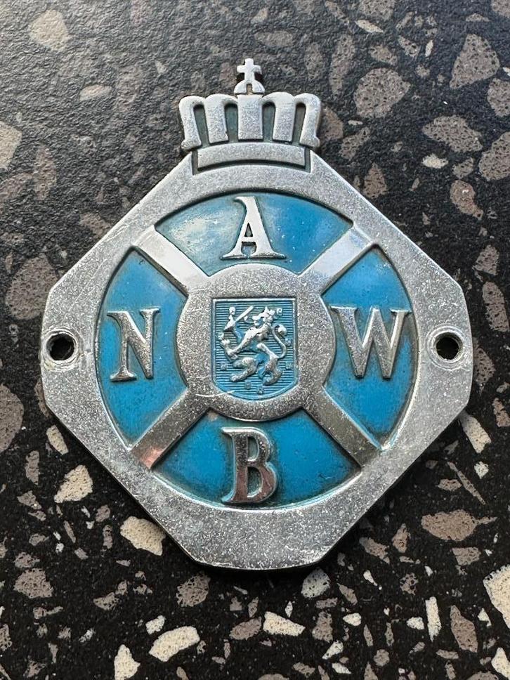 Blauw ANWB embleem. WW A.N.W.B. logo voor een oldtimer motor, Verzamelen, Merken en Reclamevoorwerpen, Gebruikt, Gebruiksvoorwerp