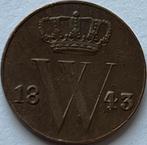 Halve cent 1843, Postzegels en Munten, Munten | Nederland, Ophalen of Verzenden, Koning Willem II, Overige waardes, Losse munt