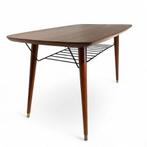 Vintage mahoniehouten/fineer salontafel, Ophalen, Gebruikt, 50 tot 100 cm, ?