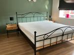 Bed 2 persoons 180 x 200 incl. Matras,topper & lattenbodem, Ophalen, Gebruikt, Zwart, Tweepersoons