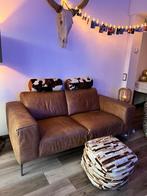 Dante Feelings 2-zits microleren bank - Cognac, Ophalen, Tweepersoons, Zo goed als nieuw, Rechte bank