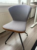 4x grijze eetkamerstoel met leer, Huis en Inrichting, Stoelen, Gebruikt, Vier, Grijs, Ophalen