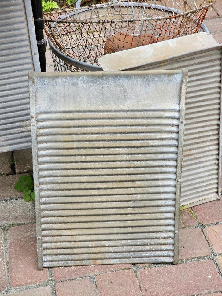 Antiek zinken wasbord / zink oud     (12), Antiek en Kunst, Curiosa en Brocante, Ophalen of Verzenden