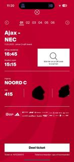 6x Ajax-Nec naast elkaar!!, Tickets en Kaartjes, Drie personen of meer