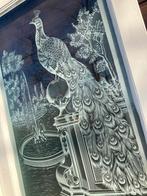 antieke Art-Deco dubbele ensuite deuren met geëtst glas, Doe-het-zelf en Verbouw, Deuren en Horren, Ophalen, Gebruikt, 120 cm of meer