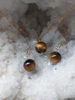 Prachtige tijgeroog hanger met tijgeroog oorbellen, Sieraden, Tassen en Uiterlijk, Oorbellen, Overige materialen, Hangers, Bruin