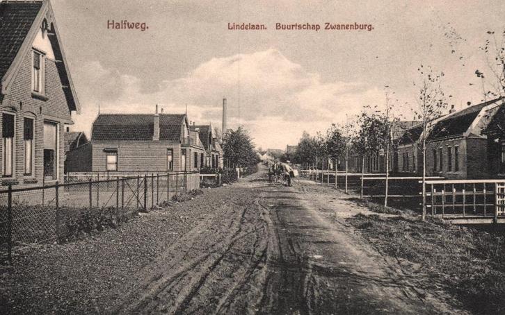 Halfweg, Lindelaan, Buurtschap Zwanenburg (1915) 129970, Verzamelen, Ansichtkaarten | Nederland, Gelopen, Noord-Holland, Voor 1920