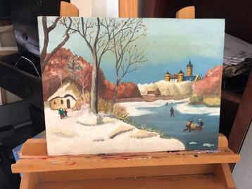 Origineel Winterlandschap Schilderij ️ beschikbaar voor biedingen