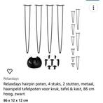 4x metalen tafelpoot zwart nieuw, Minder dan 50 cm, 50 tot 100 cm, Rond, Ophalen of Verzenden