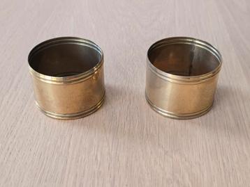 Set van 2 chique antieke koperen servetringhouders samen €6 beschikbaar voor biedingen