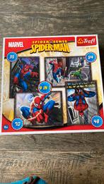 Spiderman 4 puzzels in 1 doos., 10 tot 50 stukjes, Ophalen of Verzenden, Zo goed als nieuw, 2 tot 4 jaar