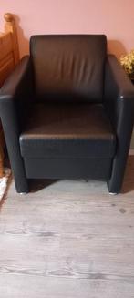 2 leren fauteuils, Huis en Inrichting, Fauteuils, Ophalen, Zo goed als nieuw, 75 tot 100 cm, 50 tot 75 cm