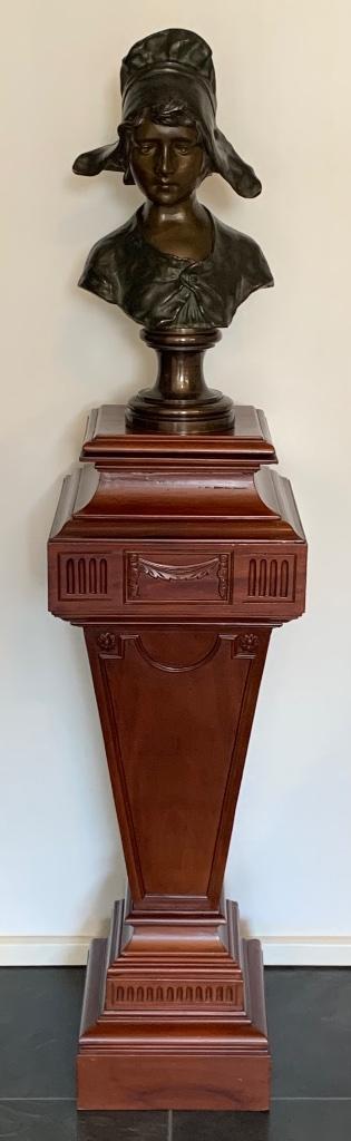 Antiek Mahonie Houten Zuil ~ Console ~ Pedestal ~ Kolom., Antiek en Kunst, Antiek | Woonaccessoires, Ophalen