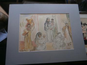 2 Losse Aquarel, Indonesie  ?? Om zelf in te lijsten beschikbaar voor biedingen