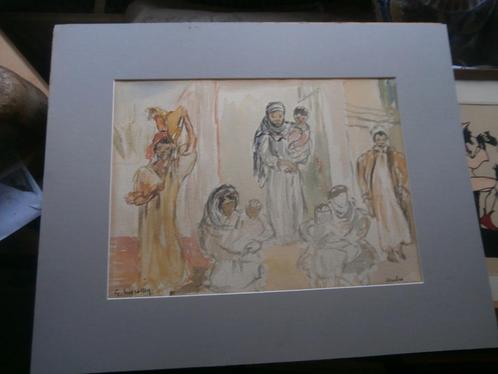 2 Losse Aquarel, Indonesie  ?? Om zelf in te lijsten, Huis en Inrichting, Woonaccessoires | Schilderijen, Tekeningen en Foto's