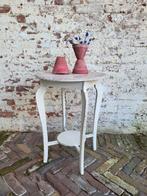 Brocante,franse, bijzettafel/ allegonda, Huis en Inrichting, Tafels | Bijzettafels, Ophalen of Verzenden, Rond, Minder dan 55 cm