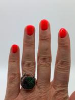 X608 Prachtige zilveren brutalist ring maat 18,75, Sieraden, Tassen en Uiterlijk, Antieke sieraden, Ophalen of Verzenden, Zilver