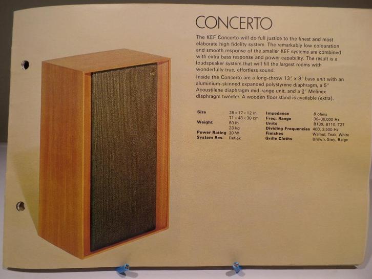 Luidspreker, 1 x KEF CONCERTO, Wit, VINTAGE 1971-(#8612), Audio, Tv en Foto, Luidsprekers, Front, Rear of Stereo speakers, Minder dan 60 watt