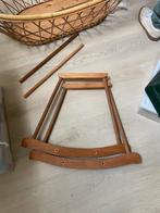Vintage rotan wieg met houten onderstel, Ophalen, Gebruikt, Wieg