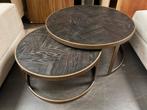 Richmond Interiors salontafel set Blackbone brass, Huis en Inrichting, Tafels | Salontafels, Ophalen, 50 tot 100 cm, Rond, 50 tot 100 cm