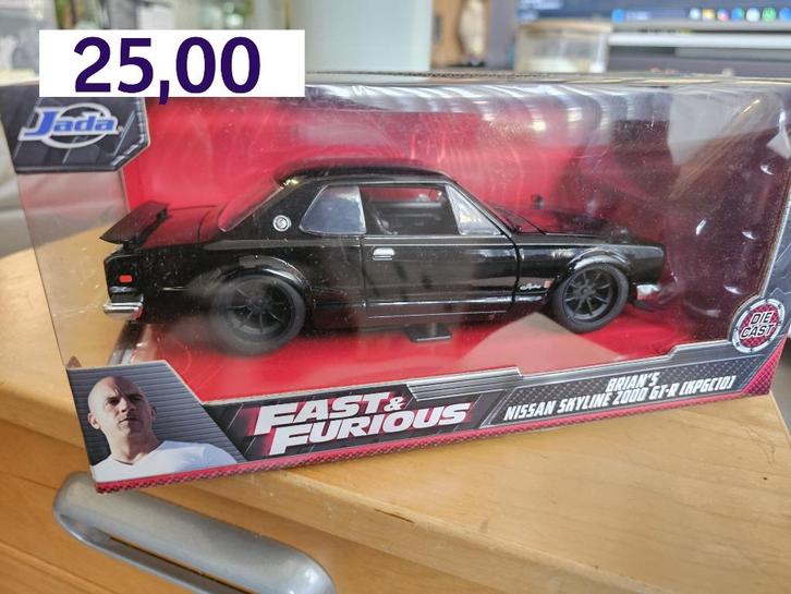 1:24 Fast and the Furious Brians Nissan Skyline 2000 GTR, Hobby en Vrije tijd, Modelauto's | 1:24, Nieuw, Jada, Ophalen of Verzenden