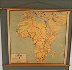 Vintage Schoolkaart Afrika - R. Bos, Ophalen of Verzenden, Aardrijkskunde