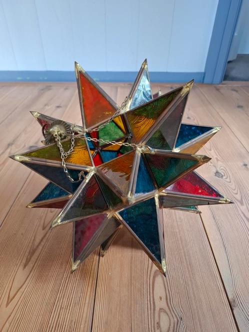 Prachtige gekleurde sterlamp/decoratief verlichtingsarmatuur, Huis en Inrichting, Lampen | Hanglampen, Zo goed als nieuw, Minder dan 50 cm