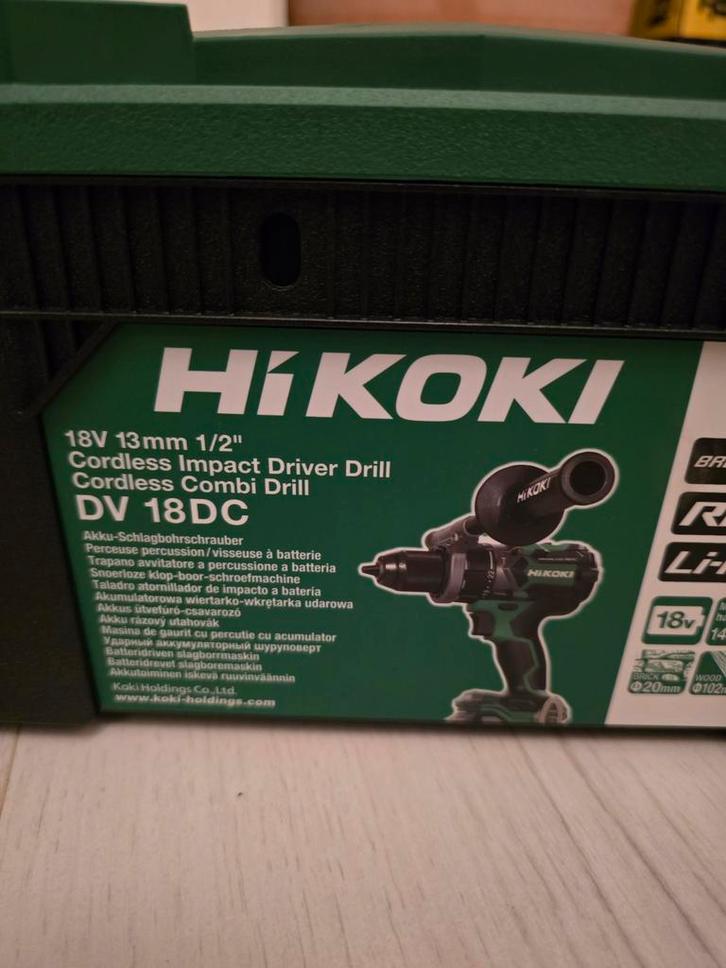 Hikoki accu boormachine DV18DC-W2Z + lader + accu's, Doe-het-zelf en Verbouw, Gereedschap | Boormachines, Nieuw, Boormachine, Ophalen of Verzenden
