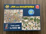 Jan van Haasteren: 2x 1000 - Op glad ijs en Kerstbomenmarkt, Hobby en Vrije tijd, Denksport en Puzzels, Ophalen of Verzenden, 500 t/m 1500 stukjes