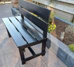 Tuinbank met rugleuning, kleur diep zwart., Ophalen, Zo goed als nieuw, Hout