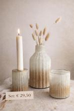 Vaas met kaarshouder en waxinelichthouder, Overige kleuren, Veens Living, Nieuw, Glas