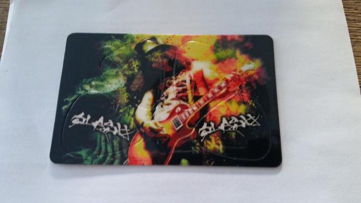 Slash Guns N Roses gitaarplectrums picks muziek kaart, Verzamelen, Muziek, Artiesten en Beroemdheden, Zo goed als nieuw, Overige typen
